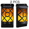 2 Pack Solar Flame Wall Light Outdoor Automatic On/Off 66 LED Waterproof Solar Wall-Mounted Night Light,Used for Path Terrace Deck Yard Garden Lattice